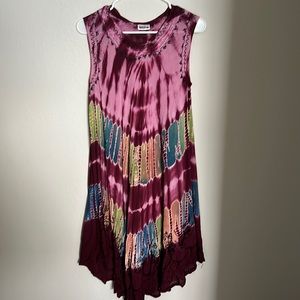 COPY - COPY - NWOT Sleeveless Burgundy Tie-Dye Dress 👗